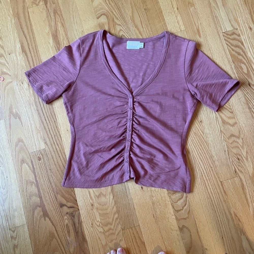 Nation LTD Mauve Button-Down Shirt- like new! - Picture 3 of 3